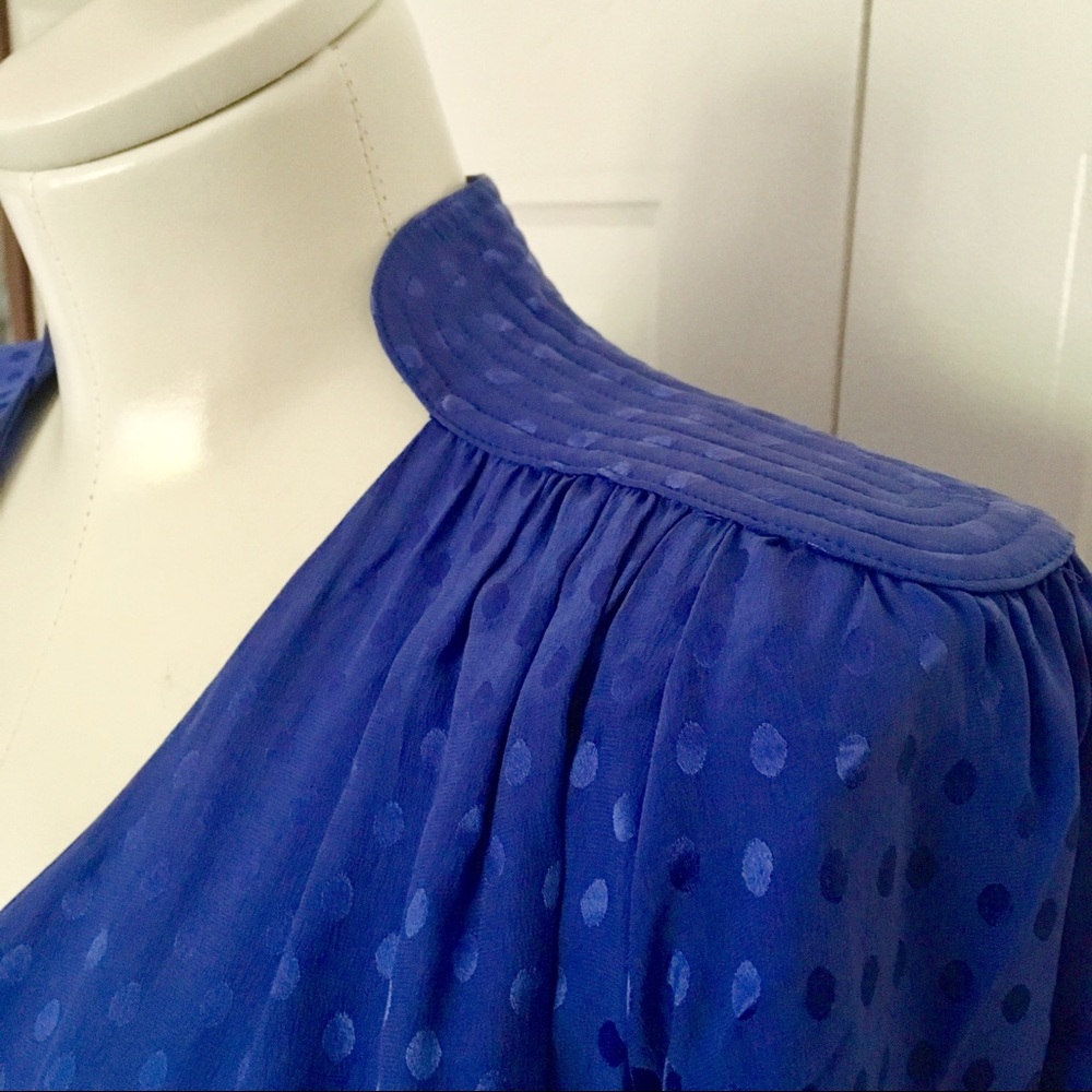 ARGENTI Royal blue 100% silk faux wrap dress - Picture 3 of 7